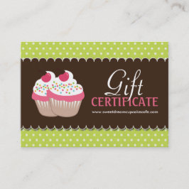 Certificado de presente customizável do cupcake