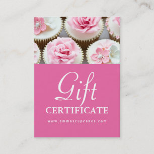 Certificado de presente customizável do cupcake