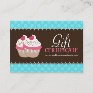 Certificado de presente customizável do cupcake