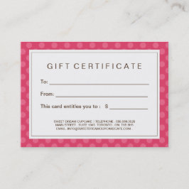 Certificado de presente customizável do cupcake