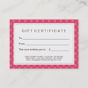 Certificado de presente customizável do cupcake