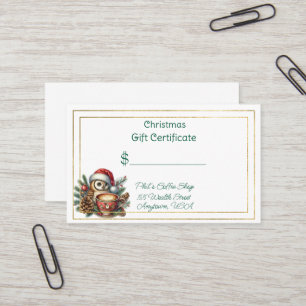 Certificado de Presente da Cafeteria Feliz Natal