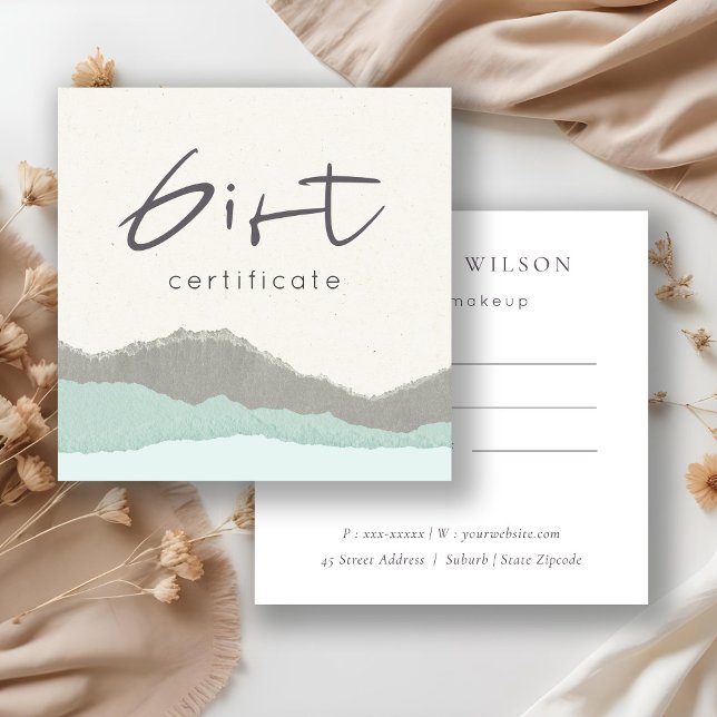 Certificado de Presente da Cinza de Pastel Aqua Kr (Criador carregado)