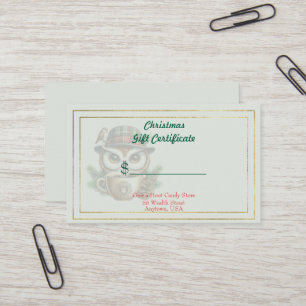 Certificado de Presente da Loja de Doces de Natal