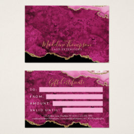 Certificado de Presente de Ágata Dourada Magenta R
