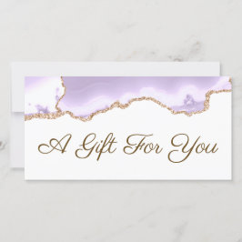 Certificado de presente de agata roxa lavanda