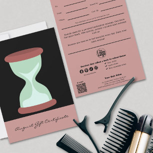 Certificado de Presente de Agosto Preto-Rosa-Chic