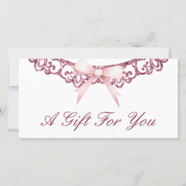 Certificado de presente de arco cor-de-rosa com br