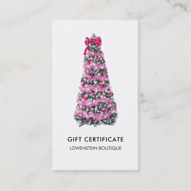 Certificado de Presente de Árvore de Natal Rosa Mo (Frente)