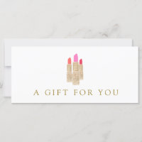 Certificado de Presente de Batom Dourado de Salão