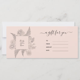 Certificado de Presente de Beleza Floral Rosa-Rosa