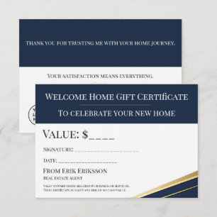 Certificado de Presente de Boas-Vindas da Navy Gol