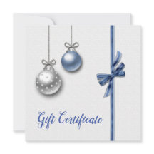 Certificado de Presente de Bolas de Natal Elegante