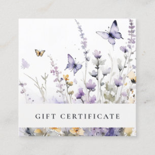 Certificado de Presente de Borboleta de Flor Selva