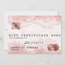 Certificado de presente de cartão de crédito moder