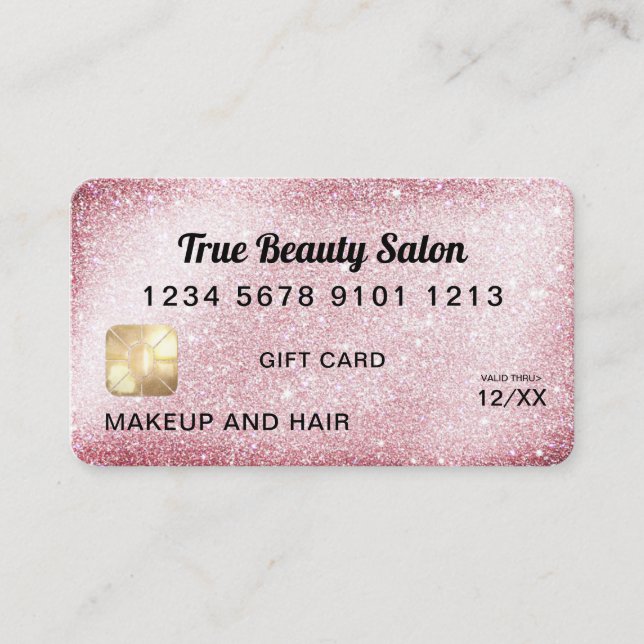 Certificado de Presente de Cartão de Crédito Rosa  (Frente)