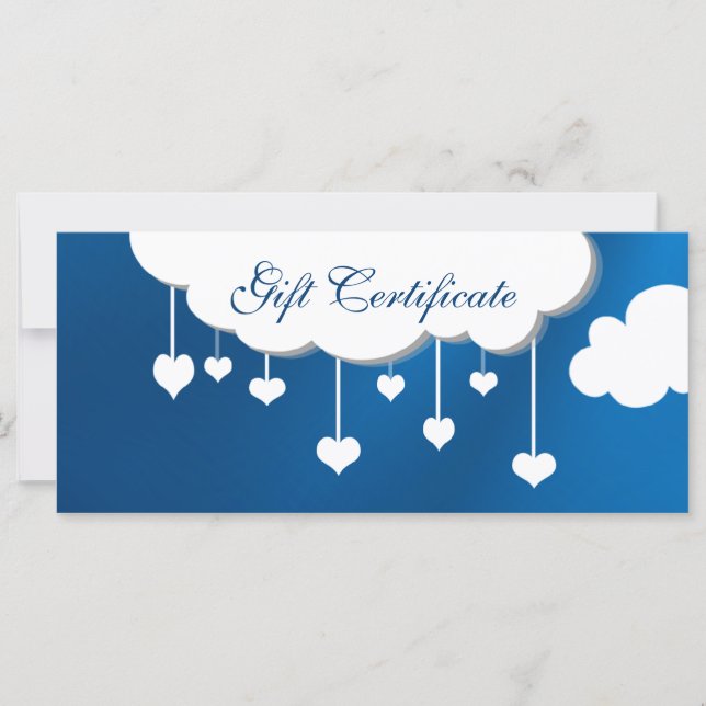 Certificado De Presente De Cloud And Heart Raindro (Frente)