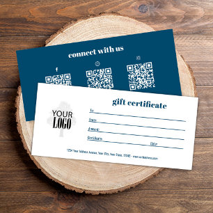 Certificado de presente de código QR de logotipo s