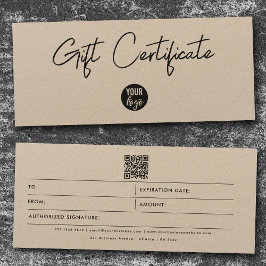 Certificado de Presente de Código QR do Logotipo C