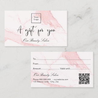 Certificado de presente de código qr do logotipo d