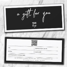 Certificado de presente de código QR para logotipo