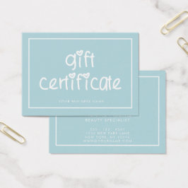 Certificado de Presente de Cor Personalizada para