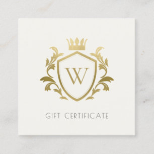 Certificado de Presente de Crest Floral Dourado Mo