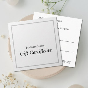 Certificado de Presente de Faux Silver Elegante Si