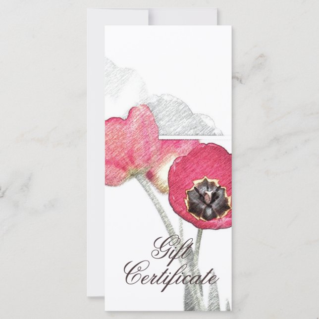 Certificado de Presente de Flor Vermelho com Pêpia (Frente)