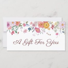 Certificado de presente de flores silvestres fresc