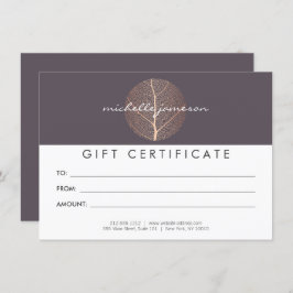 Certificado de Presente de Folha de Folha Dourada