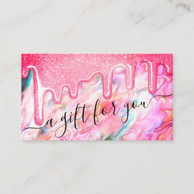 Certificado de Presente de Glitter Opal Girly Cora (Frente)