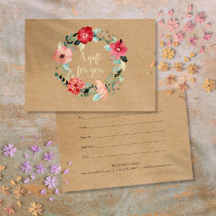 Certificado de Presente de Grinalda Floral Rústica