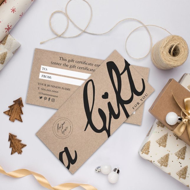 Certificado de Presente de Kraft Personalizado par (Criador carregado)