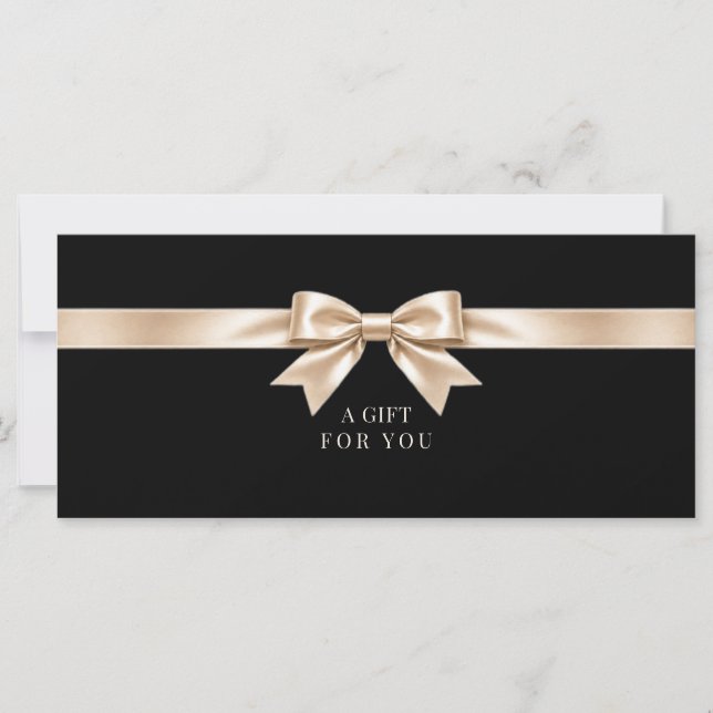 Certificado de Presente de Laço Preto Elegante (Frente)