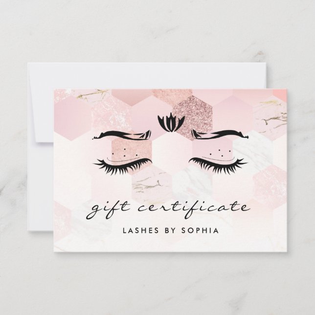 Certificado de Presente de Lashes Dourados Elegant (Frente)