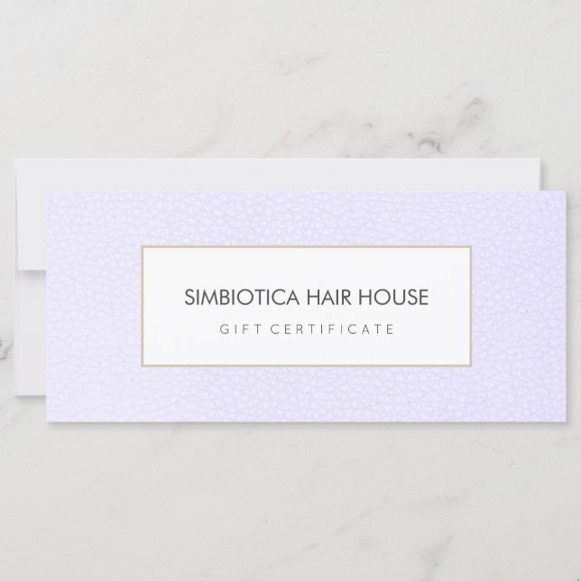 Certificado de Presente de Lavanda Spa de Salão Mo (Frente)