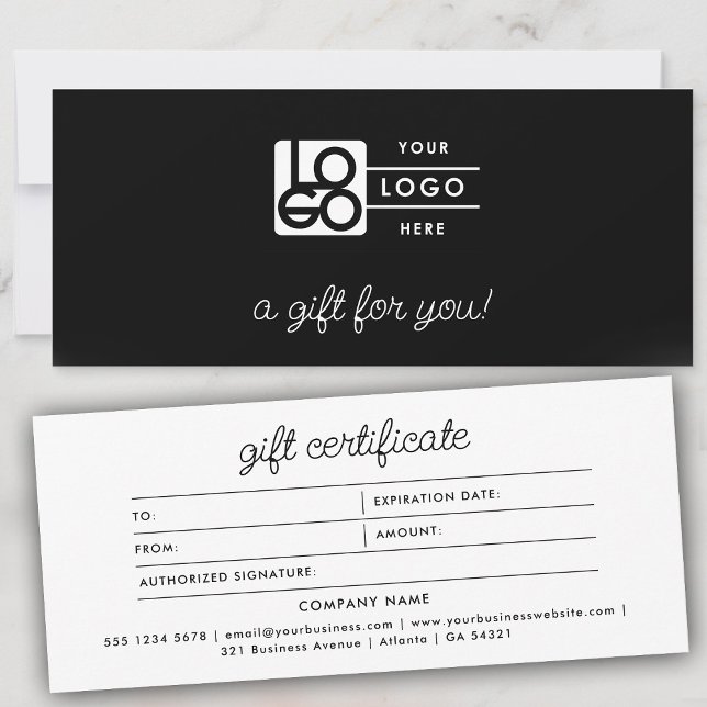 Certificado de Presente de Letra Moderna Minimalis (Logo Minimalist Script Modern Gift Certificate)