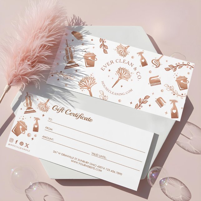 Certificado de Presente de Limpeza de Casa de Espe (Professional Maid House Cleaning Gift Certificate)