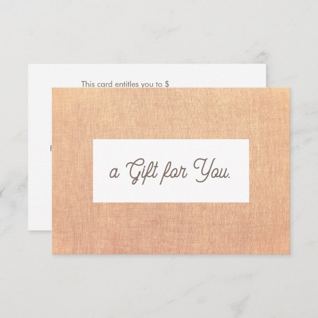 Certificado de Presente de Linen Simples (imagem) (Frente/Verso)