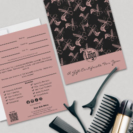 Certificado de Presente de Lista de Estilos Rosa c