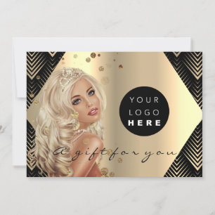 Certificado de Presente de Logotipo Cabelo Dourado