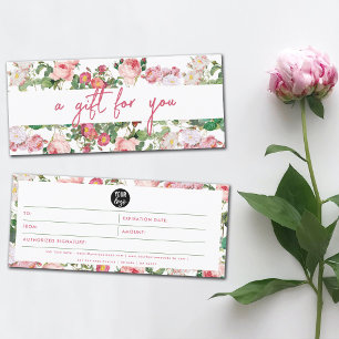 Certificado de Presente de Logotipo Comercial Flor