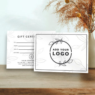 Certificado de Presente de Logotipo de Folha Branc