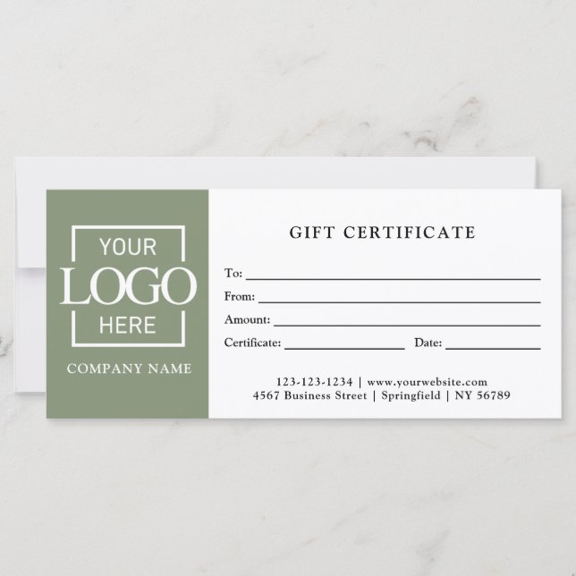 Certificado de Presente de Logotipo Empresarial Ve (Frente)