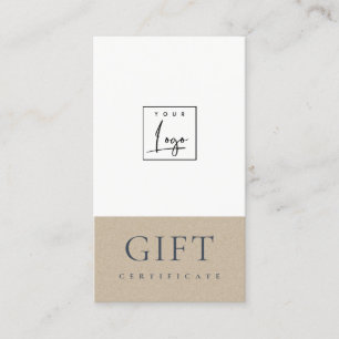 Certificado de Presente de Logotipo Kraft Simples
