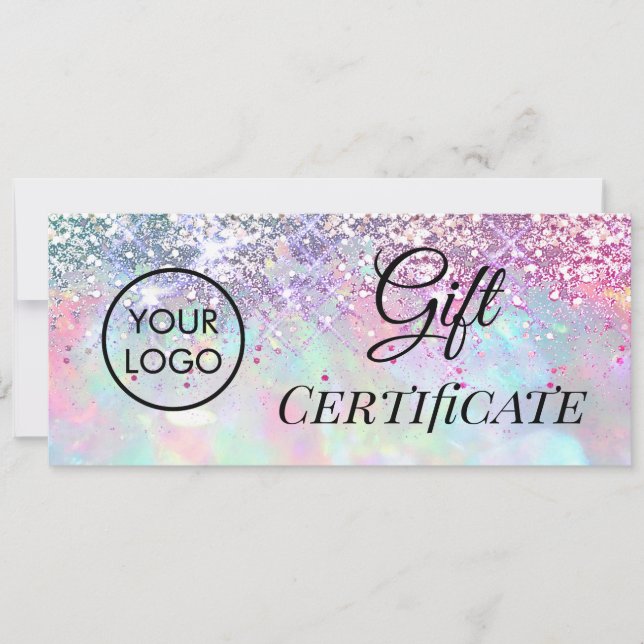 certificado de presente de logotipo opal de faux g (Frente)