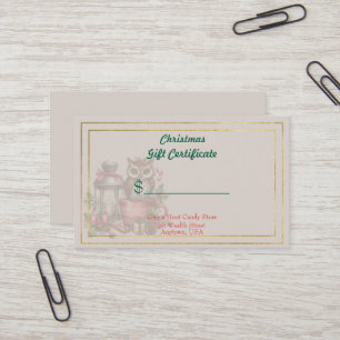 Certificado de Presente de Loja de Doces de Natal
