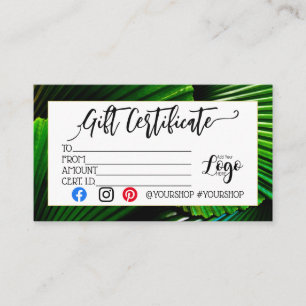 Certificado de presente de marketing ADD YOUR LOGO