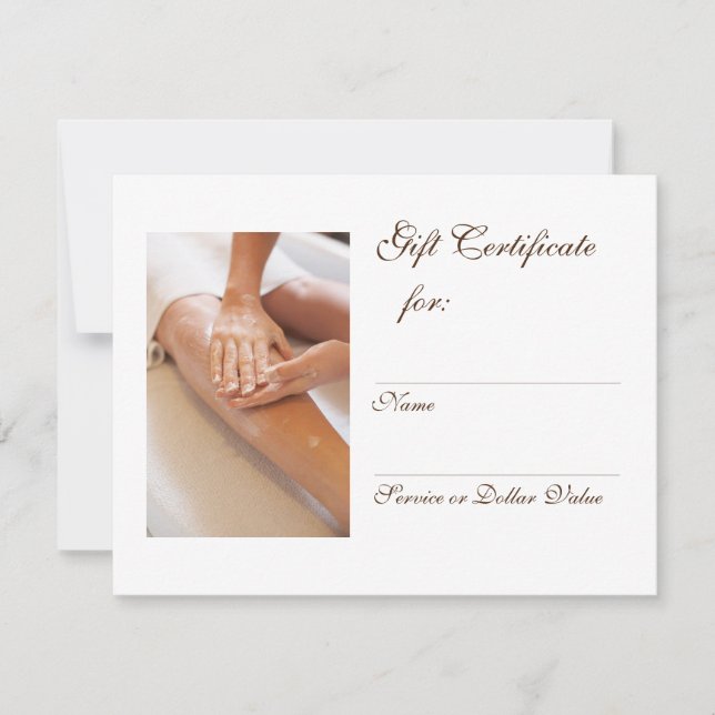 Certificado de Presente de Massagem (Frente)